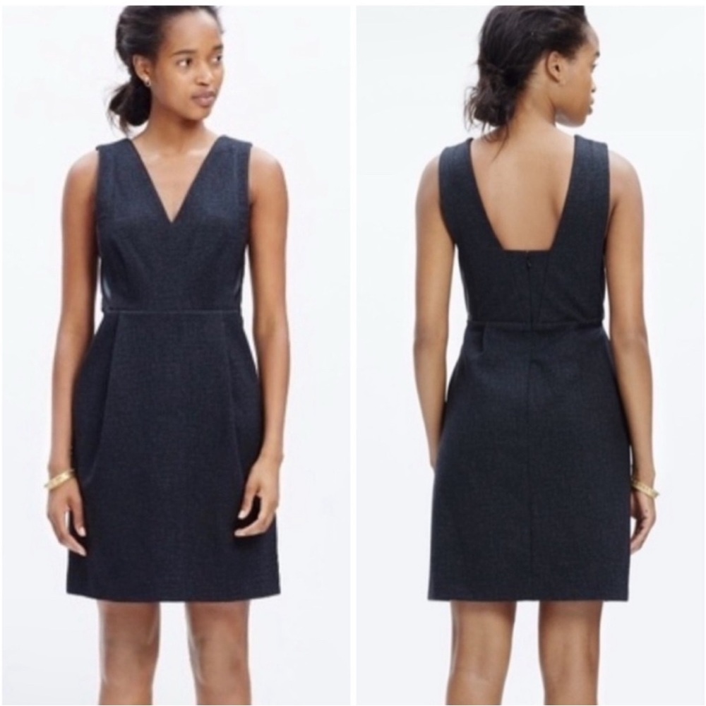 Madewell Dress Size 10  black Shift Leather Side Panels Stretchy Pockets